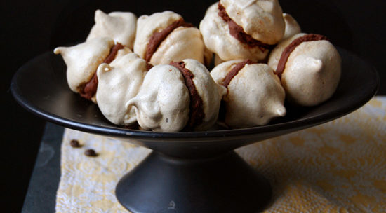 Espresso Meringue Cookies with Chocolate Ganache