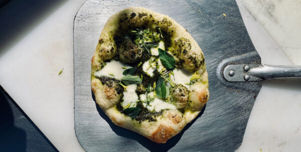 Chef Neal Fraser’s Garden Pesto Pizza