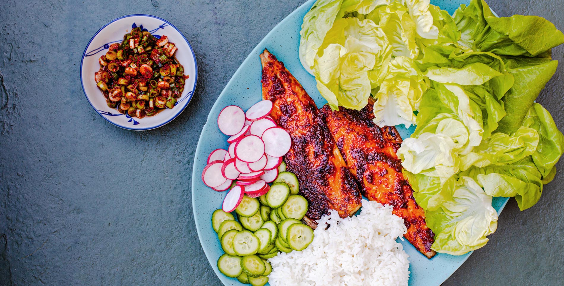 Broiled Mackerel Lettuce Wraps